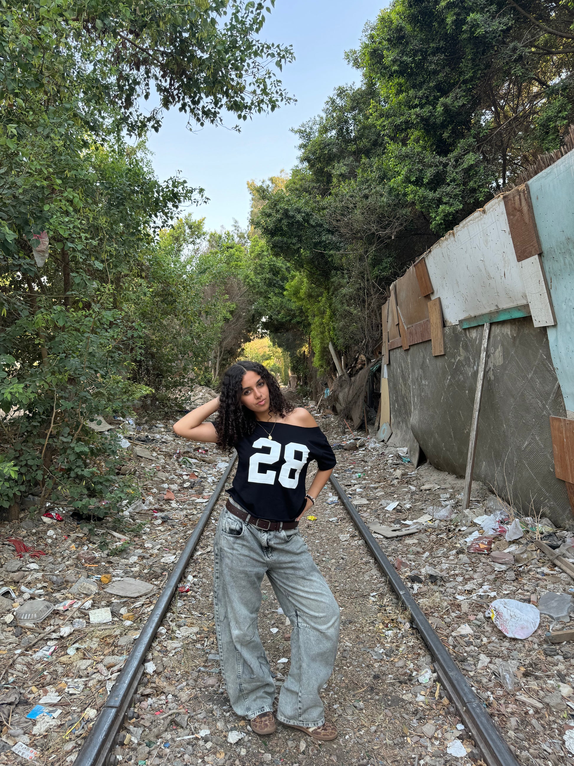 the “28” off-shoulder in black