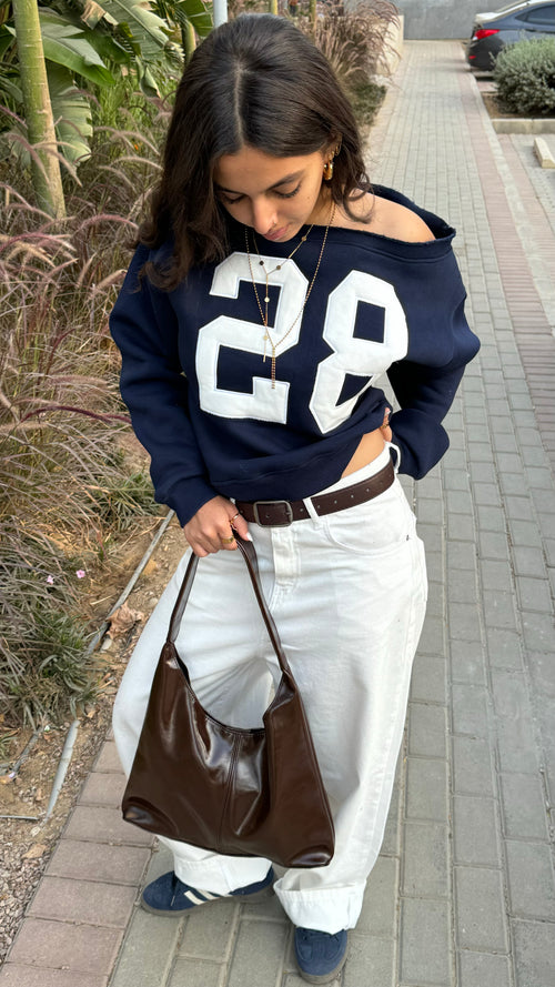 28 off-shoulder sweater - navy