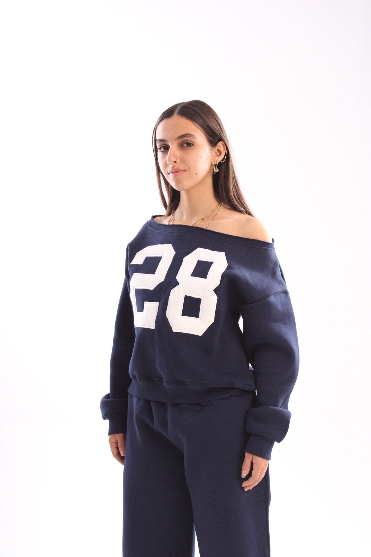 28 off-shoulder sweater - navy