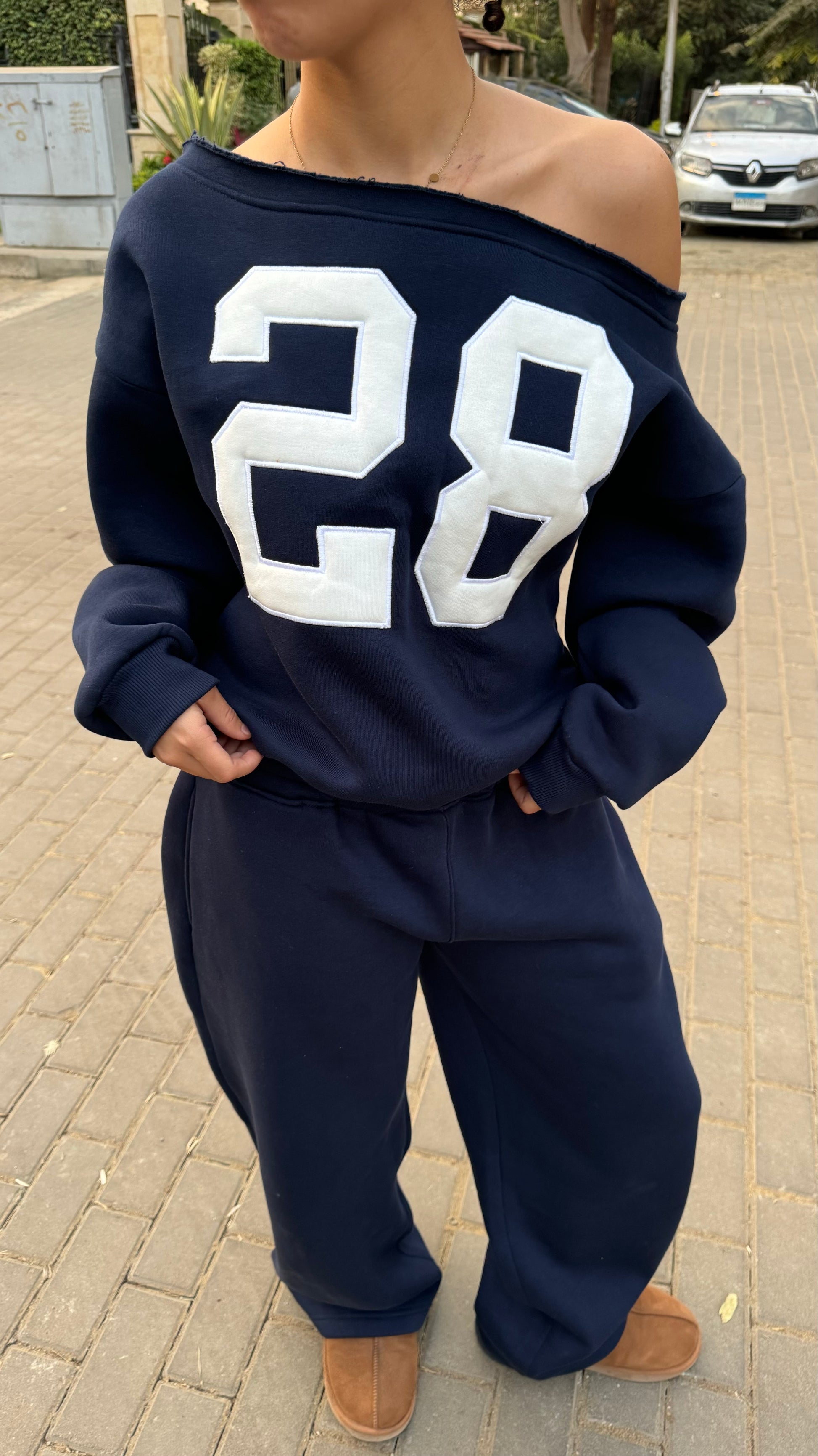 low waist sweatpants - navy