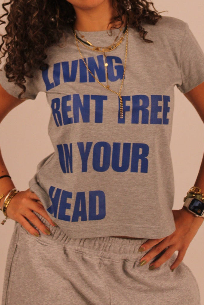 Living Rent Free Baby Tee - Grey