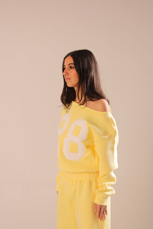 28 off-shoulder sweater - butter yellow