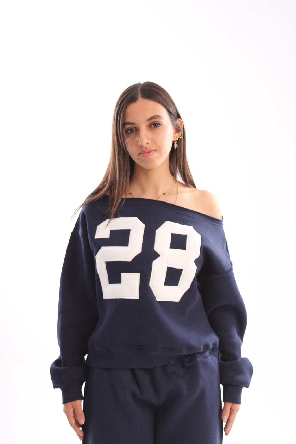 28 off-shoulder sweater - navy
