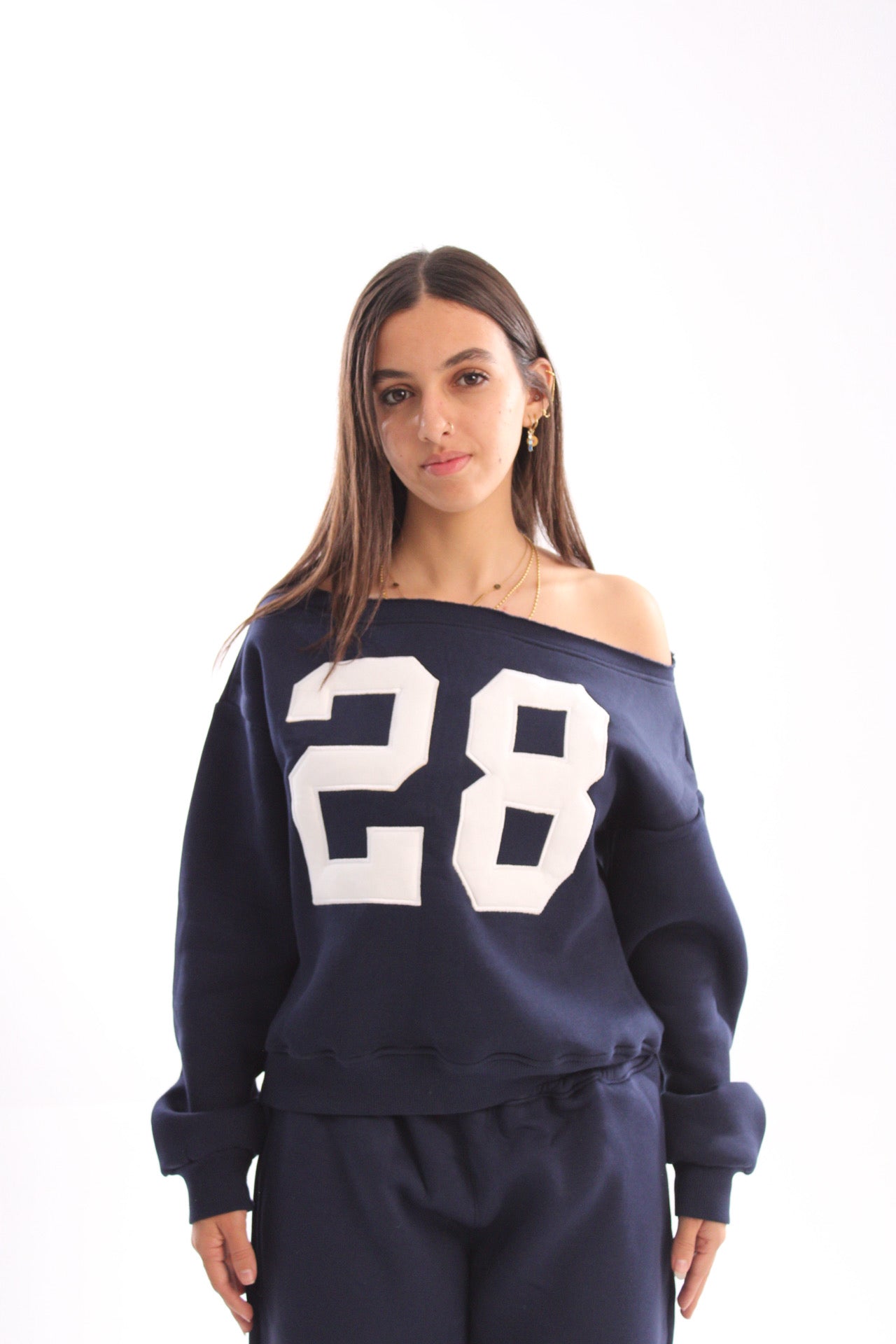 28 off-shoulder sweater - navy
