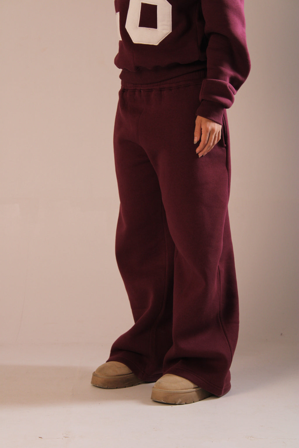 low waist sweatpants - burgundy