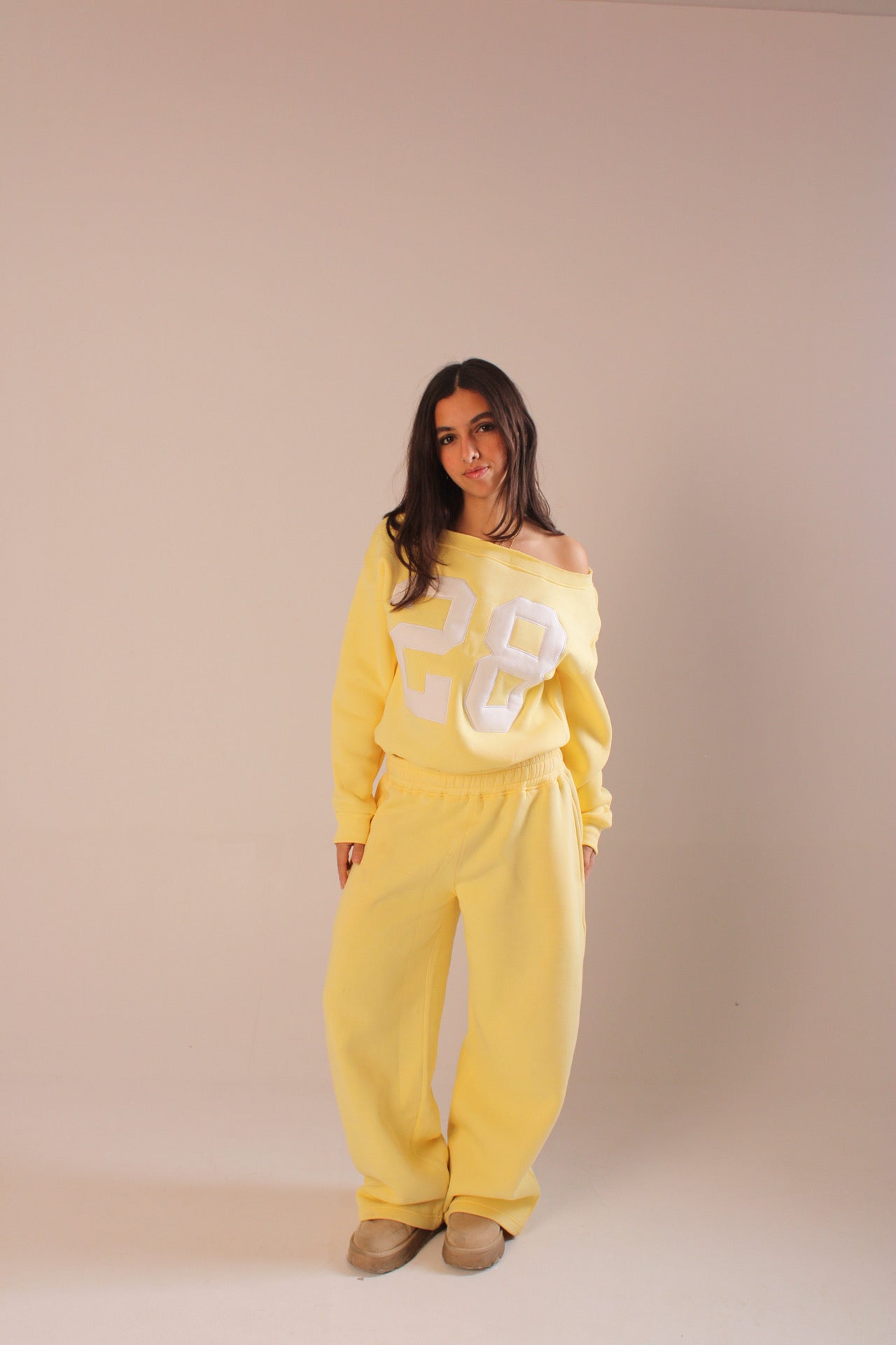 low waist sweatpants - butter yellow