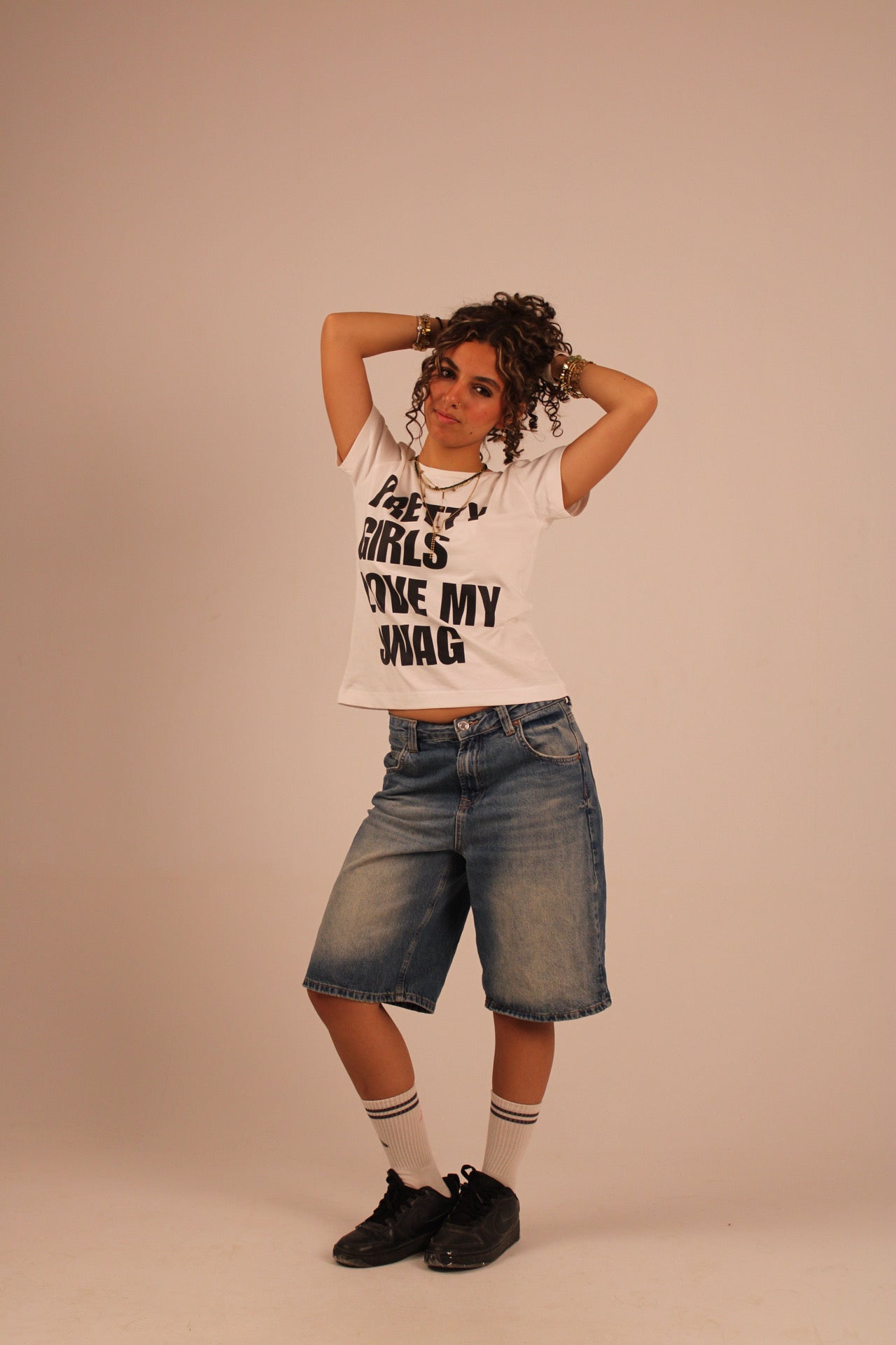 “pretty girls love my swag” Baby Tee - White