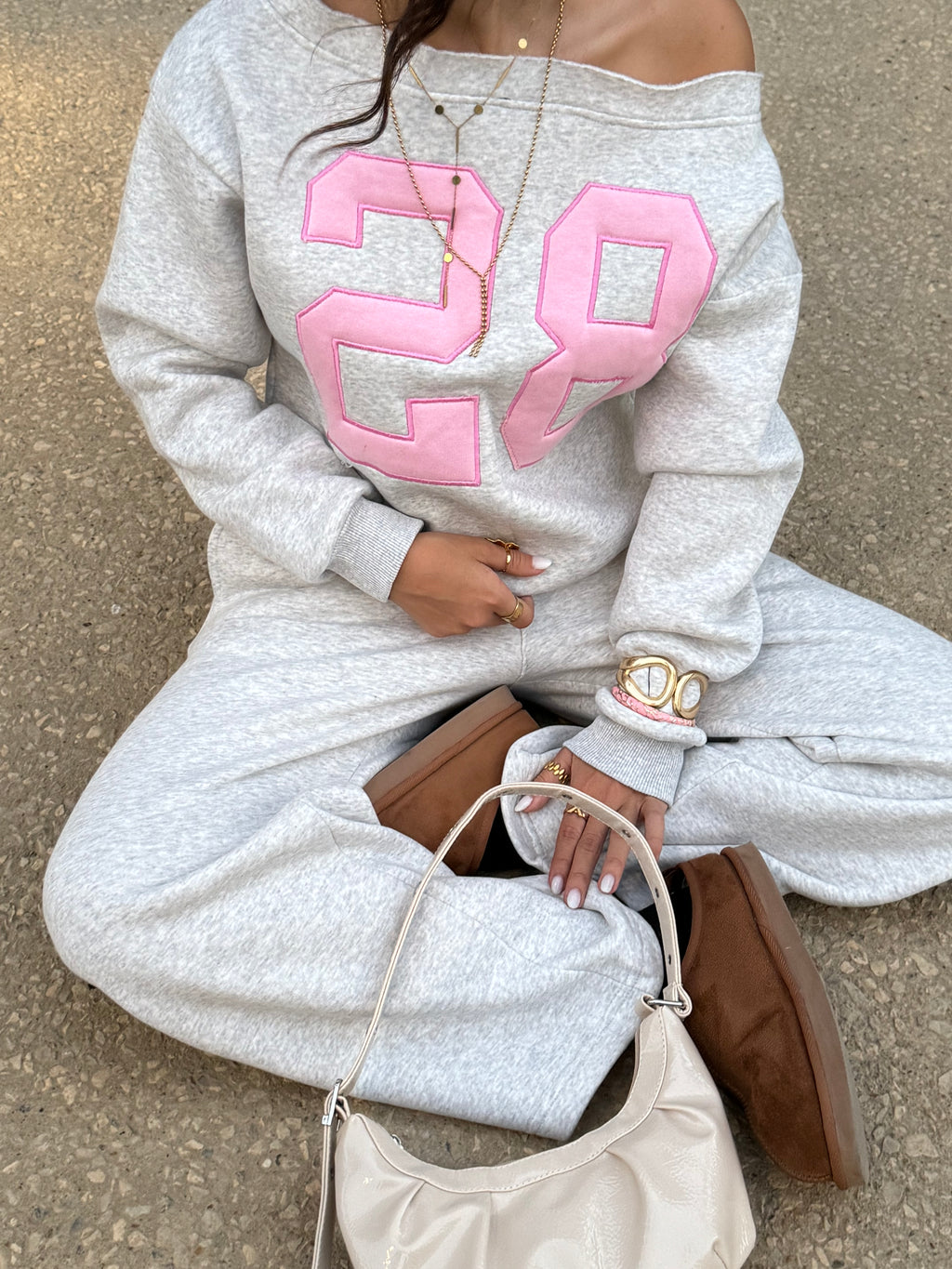 low waist sweatpants - grey