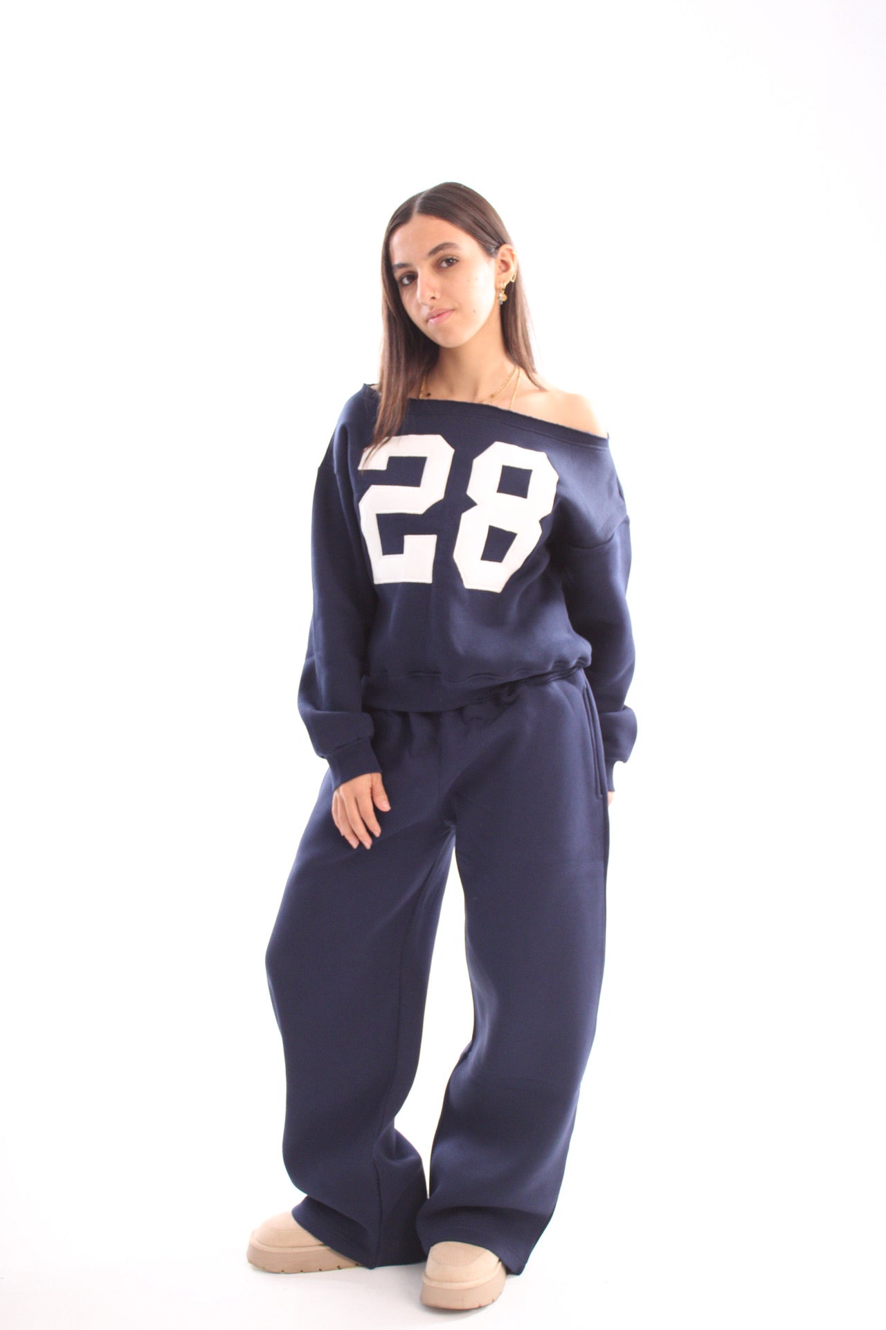 low waist sweatpants - navy