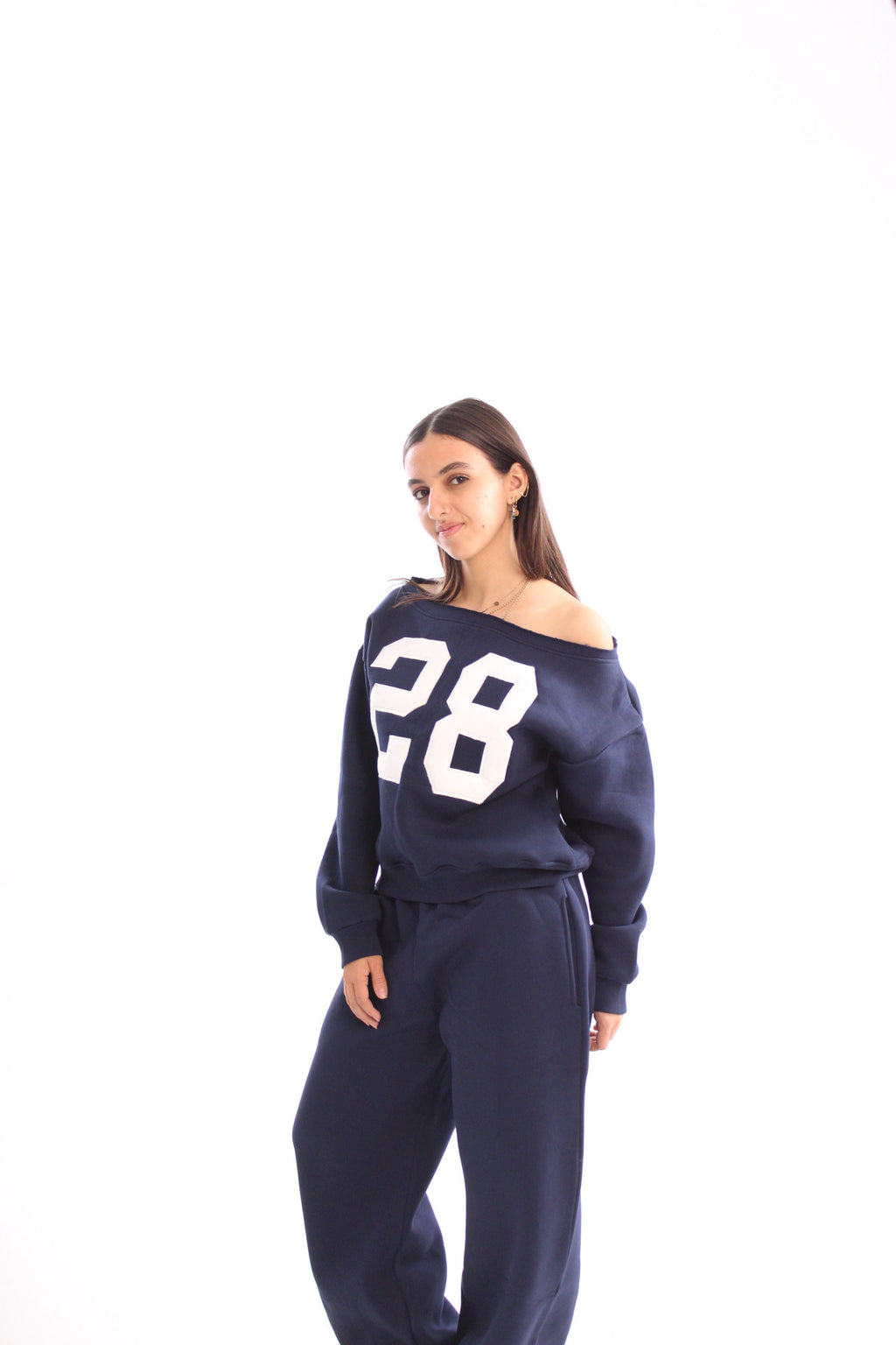 28 off-shoulder sweater - navy