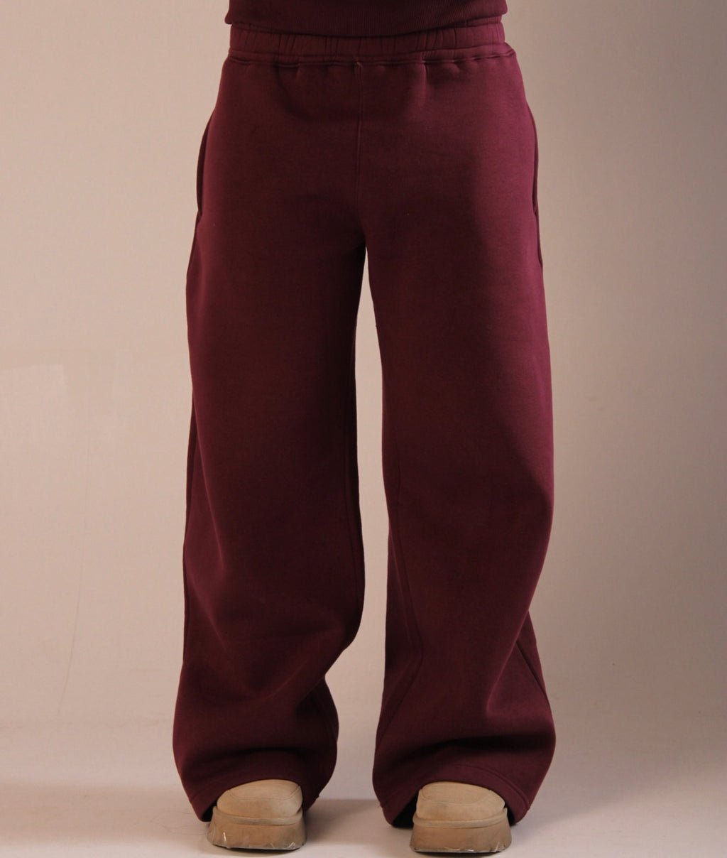 low waist sweatpants - burgundy