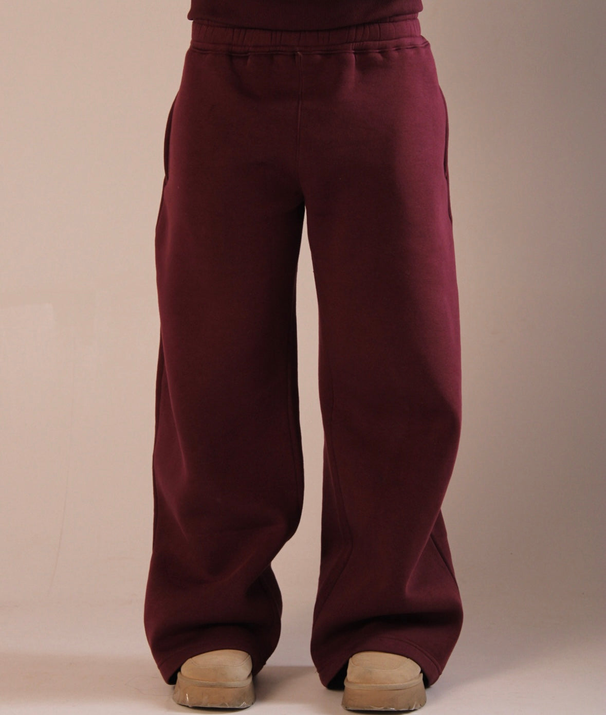 low waist sweatpants - burgundy