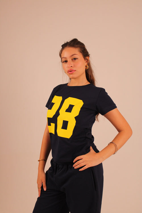 28 Baby Tee - Navy
