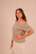 Striped Offshoulder - Brown