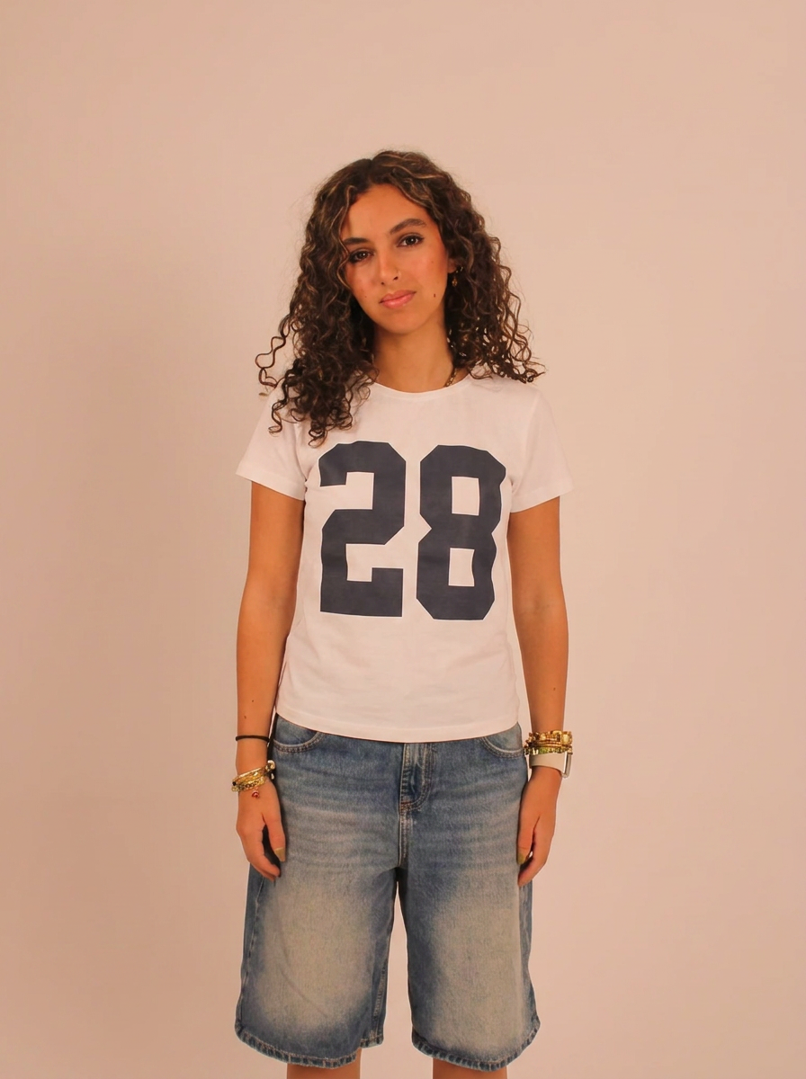28 Baby Tee - White