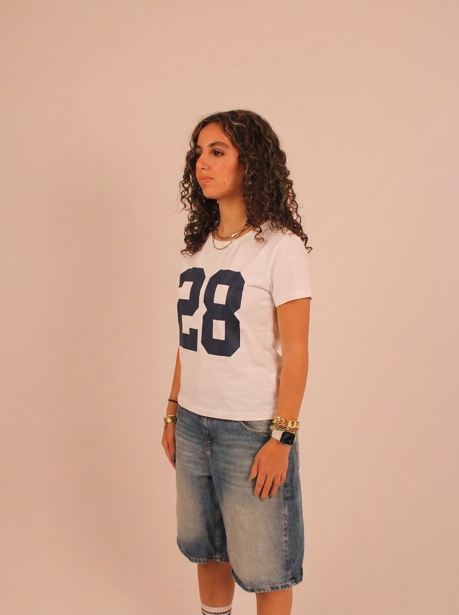 28 Baby Tee - White